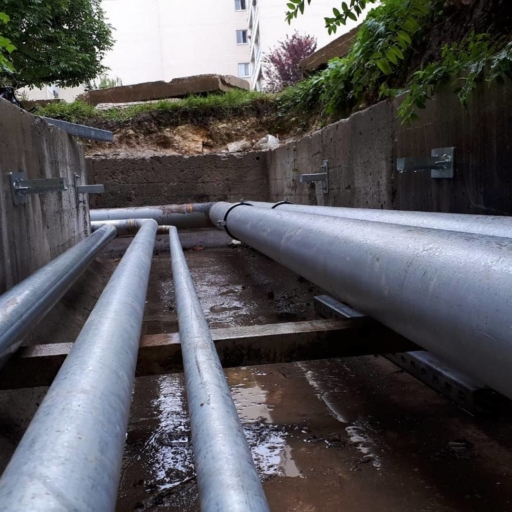 Remplacement tuyaux caniveau